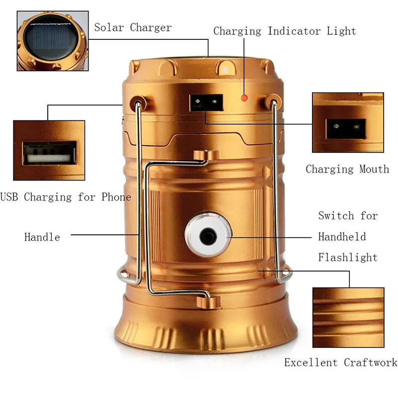 2 In1 Collapsible Led Camping Lantern Searchlight Solar Usb 2 In1 Collapsible Led Camping Lantern Searchlight Solar Usb Rechargeable Light Flashlight Portable Outdoor Survival Lamp In Lanterns From Lights