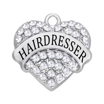 

Jewelry Making Crystal Hearts Hairdresser Name Charm & Pendants Barber Jewelry