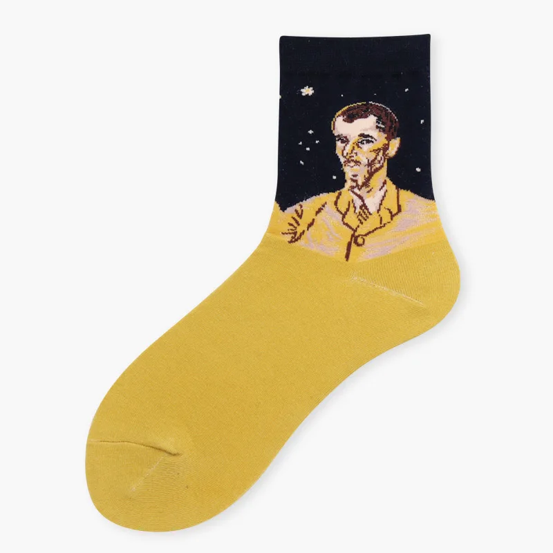 [COSPLACOOL] художественная абстрактная картина маслом Ван Гог носки персонажи Divertidos забавные носки женские Харадзюку Новое искусство Calcetines Mujer