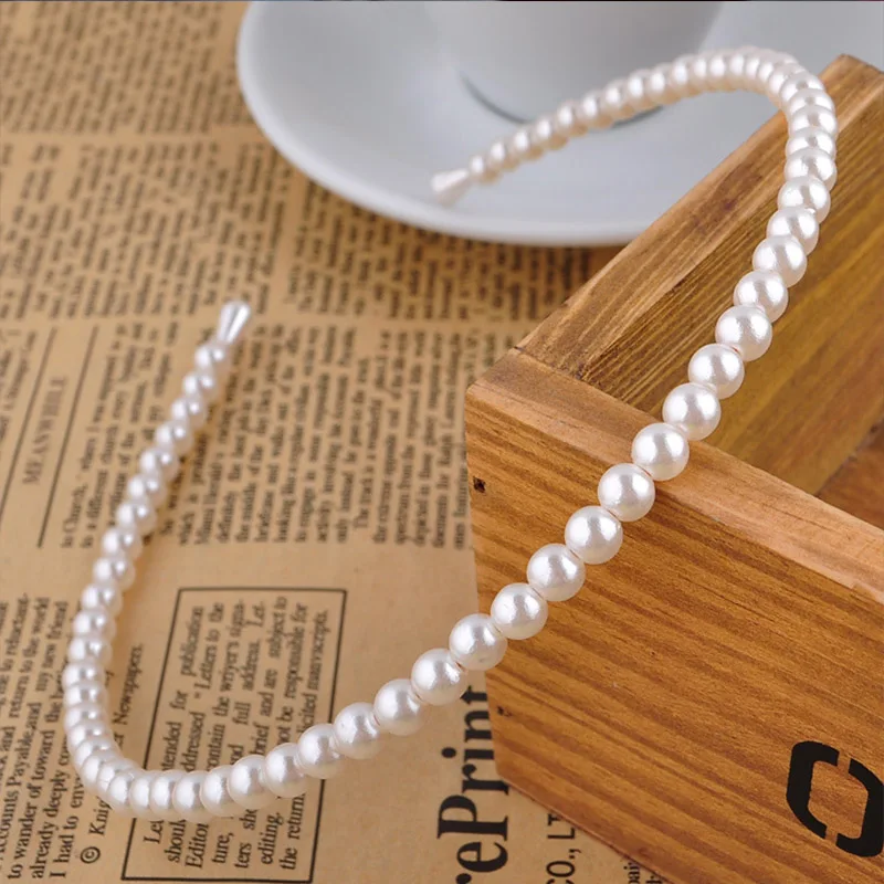 Fashion Plastic Solid Crystal Pearl Headband Hairband For Women Lady Hair Hoop Hair Accessories Headwear