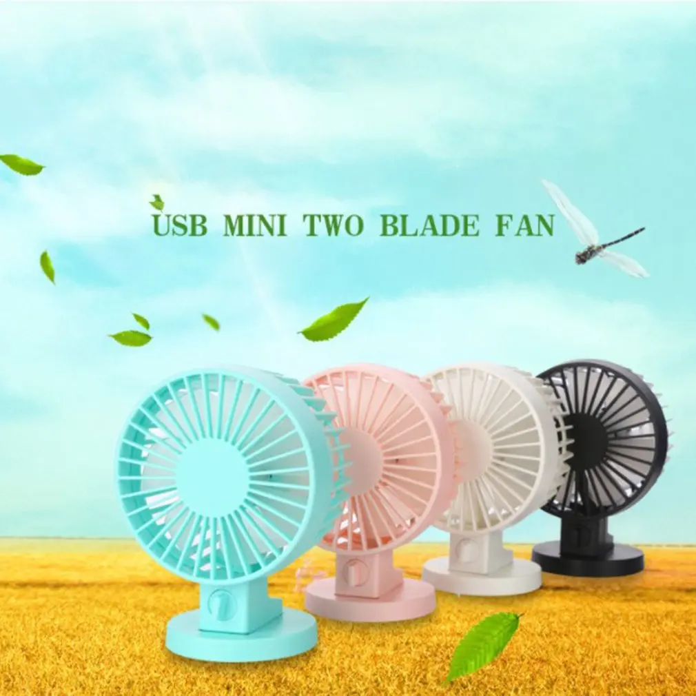 

Mini Usb Double Leaf Fan Office Desktop Small Fan Student Dormitory Silent Electric Fan Charging Double Leaf