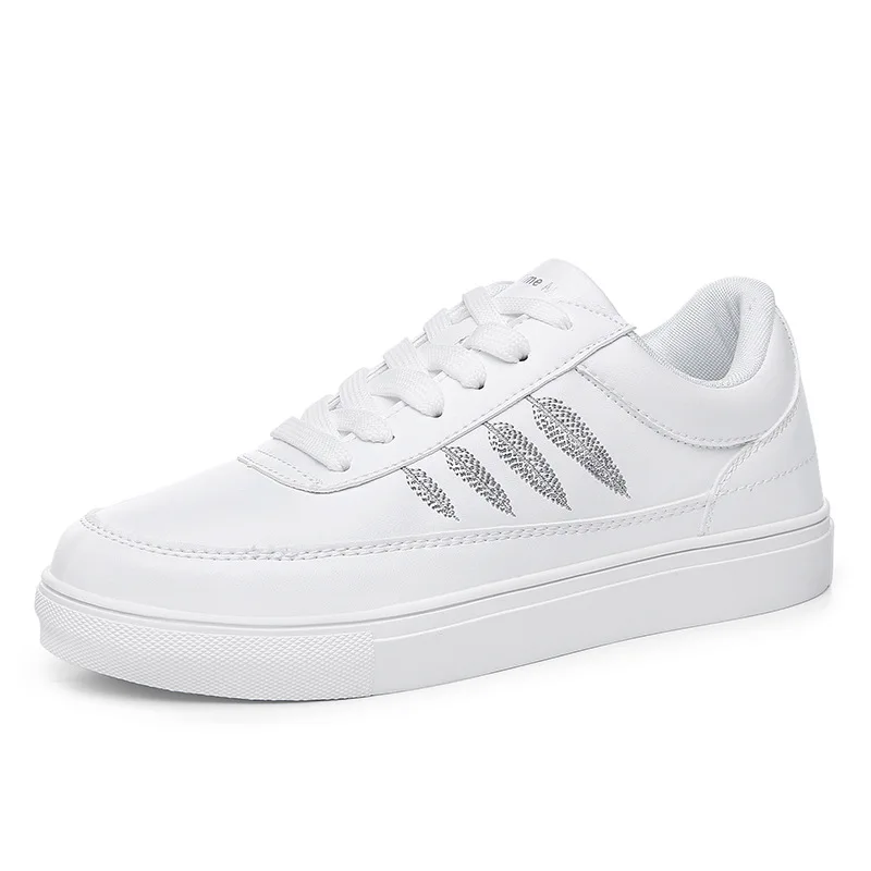 흰색 신발, 여성 올 매치, 한국 모드 가죽 신발, 플랫, 학생, 환기, 스케이트 보드 신발, 여성 피트니스, 단조로운 신발 