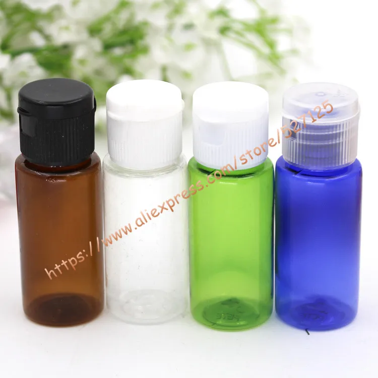 15ml Pretty Colors PET Samples Bottle With White/Clear/Black PP Flip