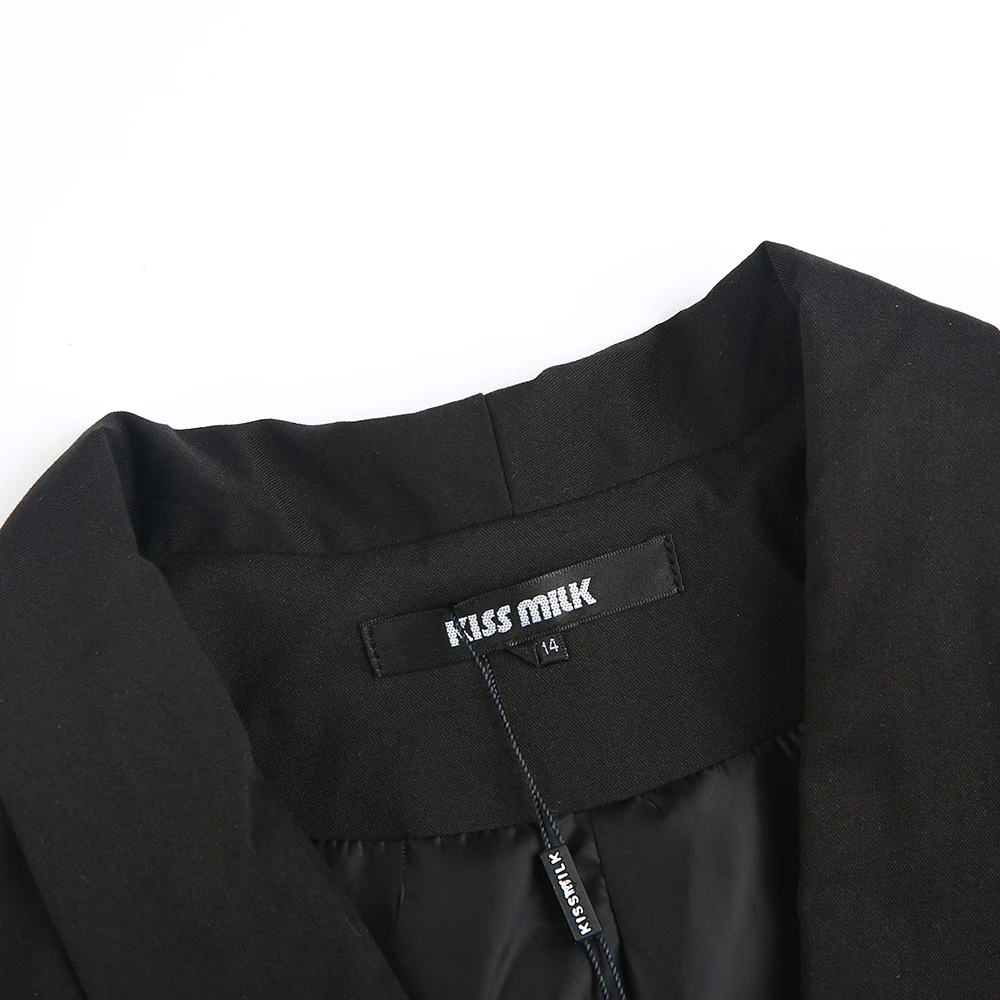 Kissmilk Plus Size Women Clothing Casual Slim Fit Blazers Basic Jackets Ladies Notched Long Sleeve Blazer Female Coat Big Size