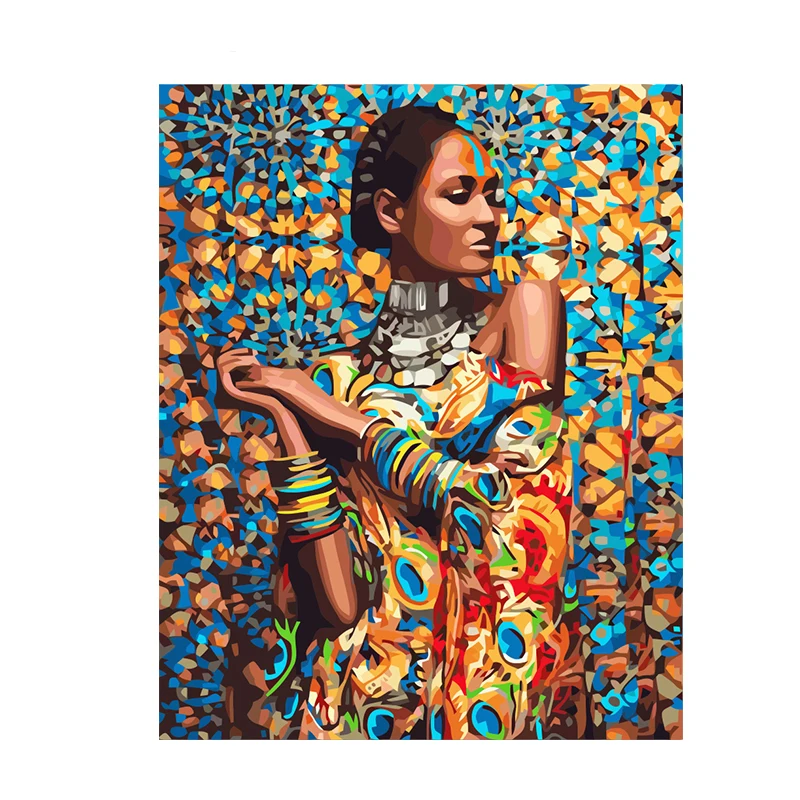 

Colorful African Style Hand Made Paint High Quality Canvas Beautiful Painting By Numbers Surprise Gift Great Accomplishment