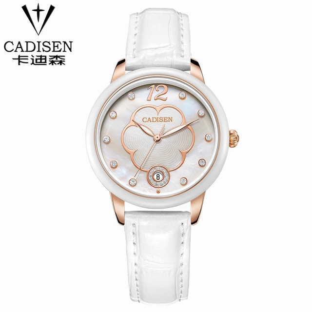 Swiss Women watch luxe watch women brand Diamond Pearl dial pu leather women waterproof watch