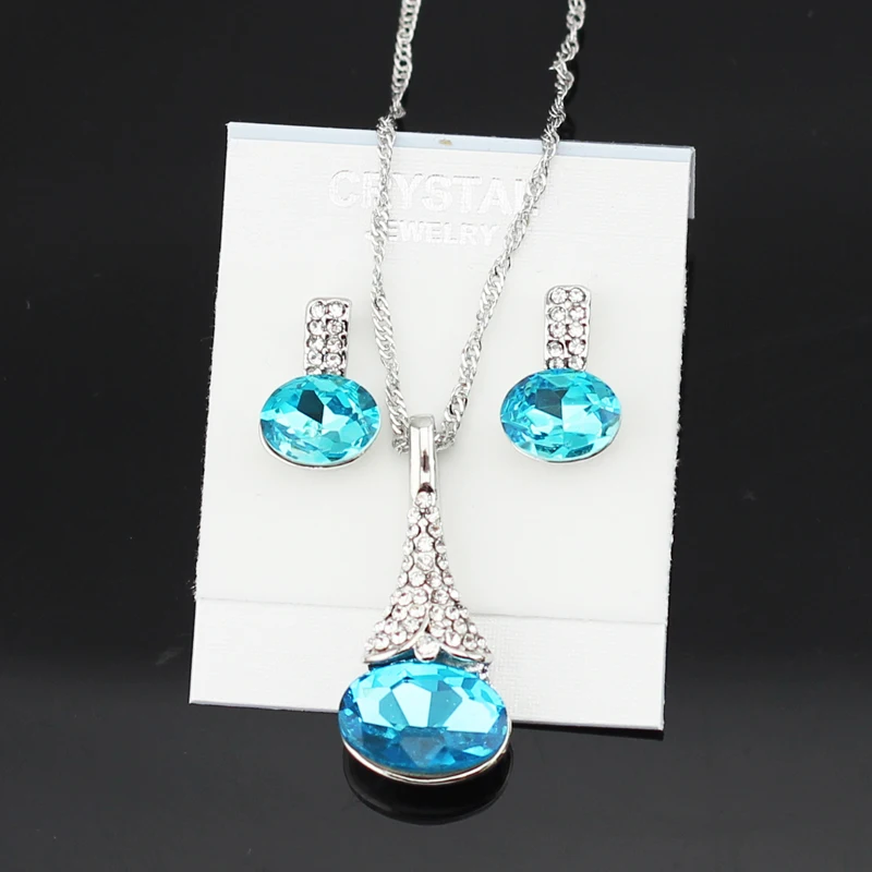 Женский комплект из колье и серёг с овальной подвеской|necklace earrings jewelry set|brand setsfashion