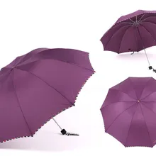 Зонты подлинный бренд высокого качества Три-складные увеличить усиленный зонтик, мужской женский короткий стиль превосходный УФ зонтик