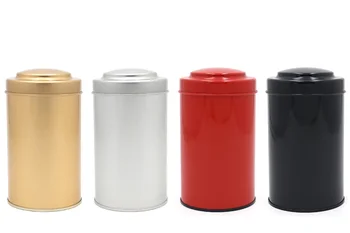 

80x145mm Unique design Round tin box tea pot food candy coffee metal storage box sealed
