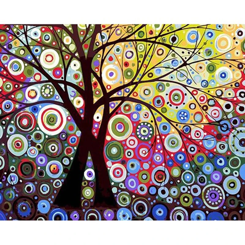 

ArtSailing Modular pictures by numbers Kit Hand paints Abstract color tree of life paintings by numbers on canvas Posters NP-127