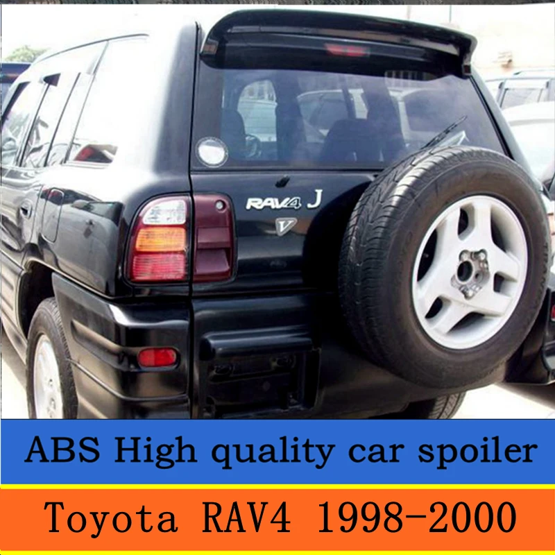 Для toyota rav 4 спойлер 1998 2000 rav4 со светом Высокое качество ABS Материал заднее крыло