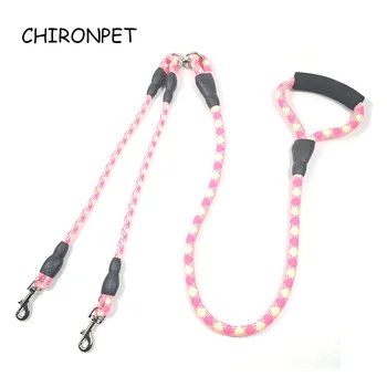 

One Drag Two Way Pet Dogs Training Walking Cotton Double-hook Multi-function Small And Medium Dog Traction Rope Leash Dog Chain