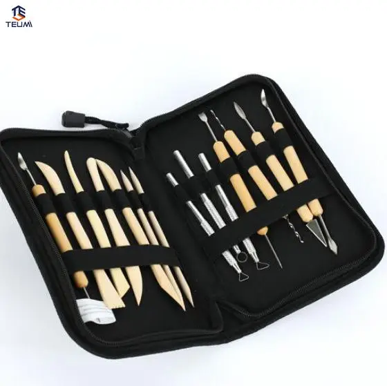 Carving Pottery Tools Clay Tool Kit 14pcs/set Clay Sculpting Wax Wooden Metal Pottery Molding