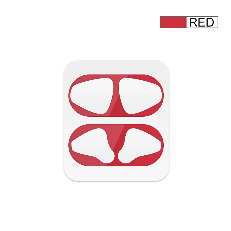 Защита от пыли для Apple Airpods 2 металлические наклейки для Airpods 2 беспроводные защитные обертки пленка для AirPods2 чехол Аксессуары - Цвет: Red