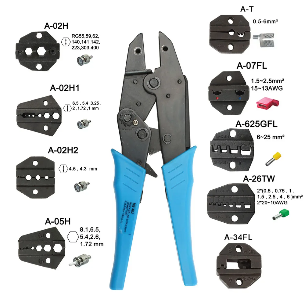 Die Sets pour HS FSE AM-10 EM-6B1 EM-6B2 CRIMPING PILER Sertissage machine un ensemble fait par Coupe de fil machine outil mâchoires