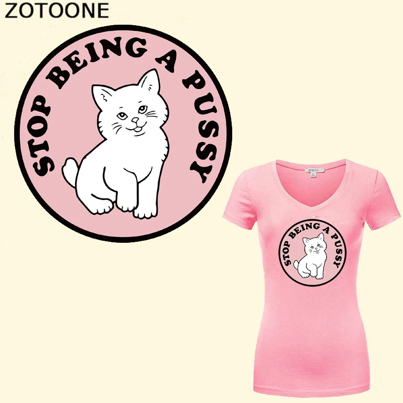 

ZOTOONE Lovely Cat Patch Iron on Transfer Letter Patches for Clothes T-shirt Dresses DIY Washable Stickers Applique Heat Press