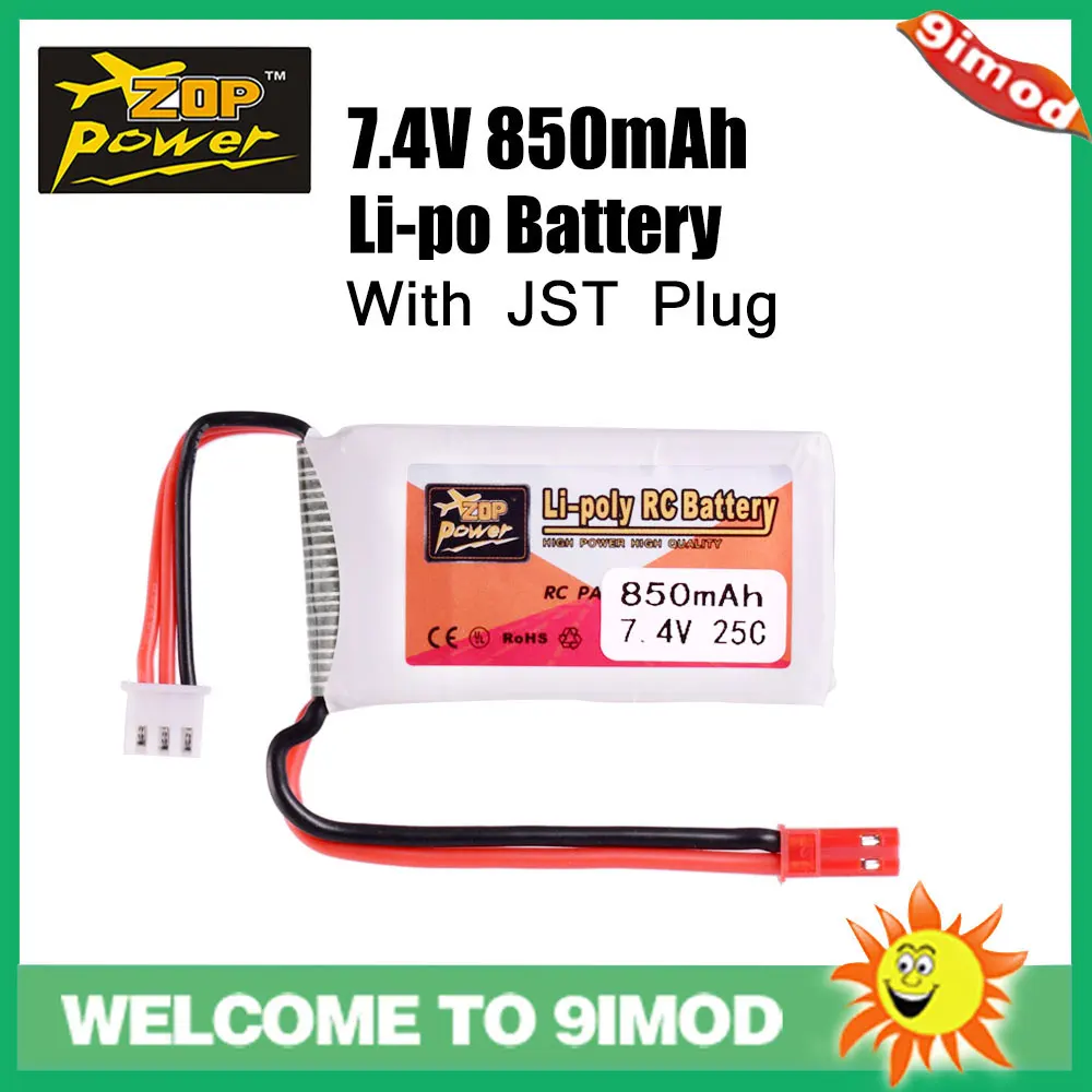 ZOP Power 7 4 В 850 мАч 11 1 1000 25C 2S 3S Lipo батарея JST Замена батареи для WLtoys V912 V915 A949 A959 A979 A969 |