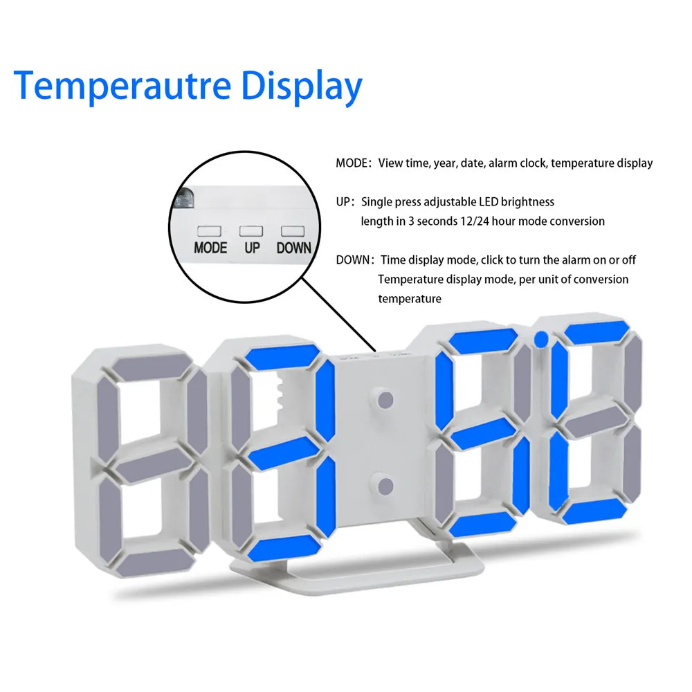 

Modern Digital LED Table Desk Night Wall Clock Alarm Watch Digital Clock Display Good Night Light Radio Despertador