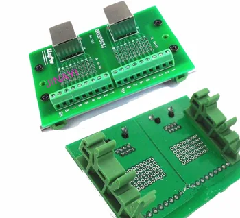 

5pcs rj45 RJ45 Breakout Right Angle Ethernet LAN PCB Board interface Terminal port adapter DIN Rail Mounting Connector