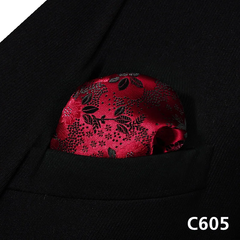 Цветочные мужские шелковые карманные квадратные носовой платок для свадебной вечеринки# C6 карманные Квадратные Классические Вечерние свадебные - Цвет: C605
