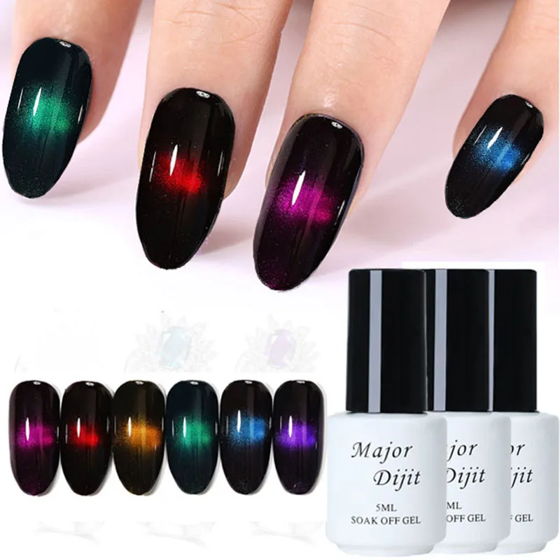 

5ML Gem Cat Eye Thermo Gel Nail Polish Soak Off Nail Nagellak Primer Lacquer Top Base Glue Gellak Semi Permanent Nail Art Panit