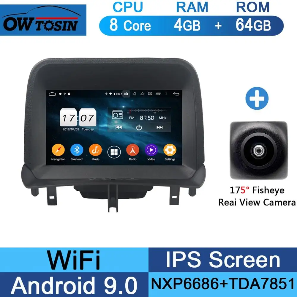 8" IPS 1920*1080 8 Core 4G RAM+64G ROM Android 9.0 Car DVD Player For Ford Tourneo Courier DSP Radio GPS - Цвет: 64G Fisheye Camera