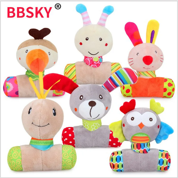 Новорожденных мультфильм Животные Белл бар ребенка экструзии BB кролик сова рука
