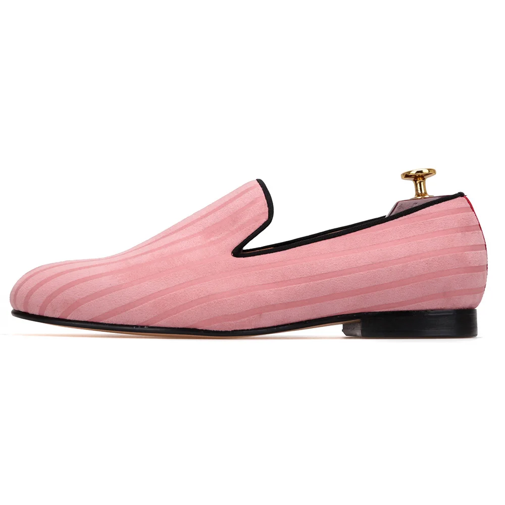 Новое поступление; розовые мужские бархатные туфли в полоску; мужские классические лоферы в британском стиле; повседневные туфли