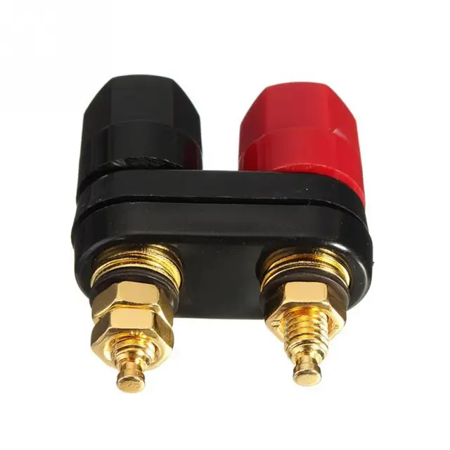 High Quality Couple Terminals Red Black Connector Amplifier Terminal Binding Post Banana Speaker Plug Jack #945
