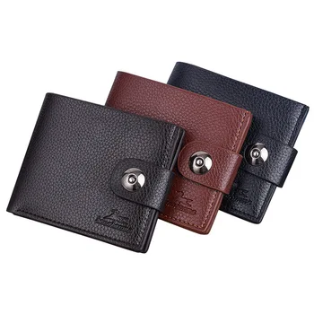 

2019 New Brand High Quality Short Men's Wallet Leather Qualitty Guarantee Purse for Male Coin Purse Short Hasp Design Carteras