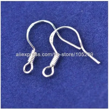 

200pcs/Lot Wholesale 925 Sterling Silver Jewelry Findings French Hook Earwires Earrings Accessories Components Size 15mm
