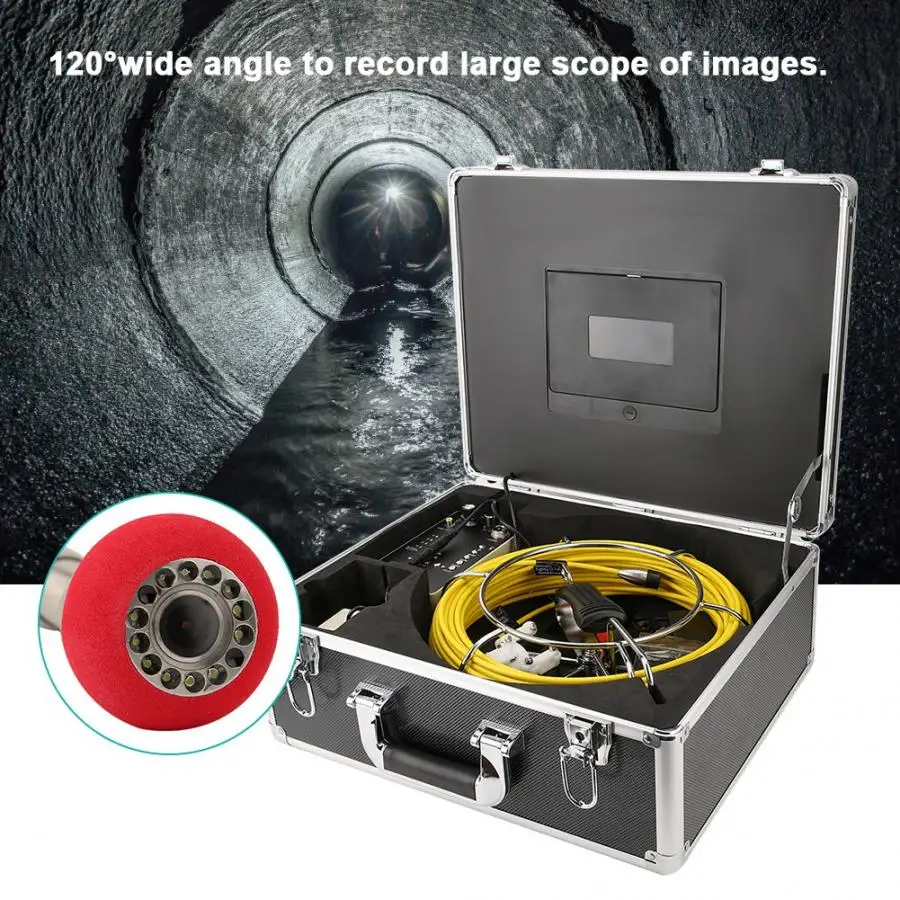 CR110 7D1 7 дюймовая DVR HD трубка инспекции подземной камеры 120 градусов широкоугольный