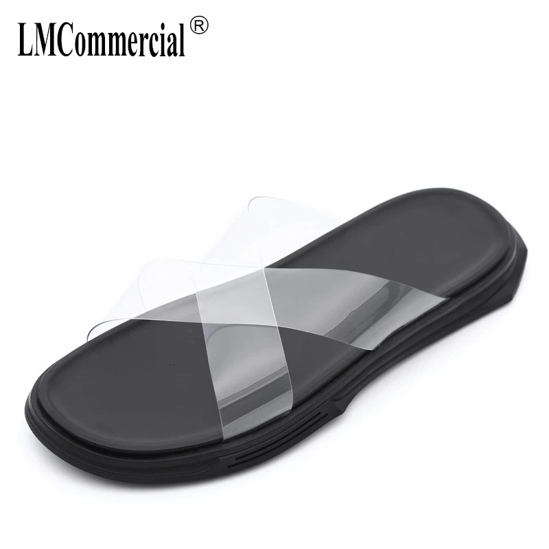 

Fashion Beach shoes man personality trend summer casual mens slippers outside open toe thick bottom one-word Flip Flops beach