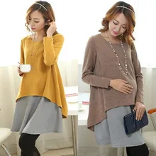 2016 Spring font b Maternity b font font b Clothes b font Nursing Dresses Fake Two