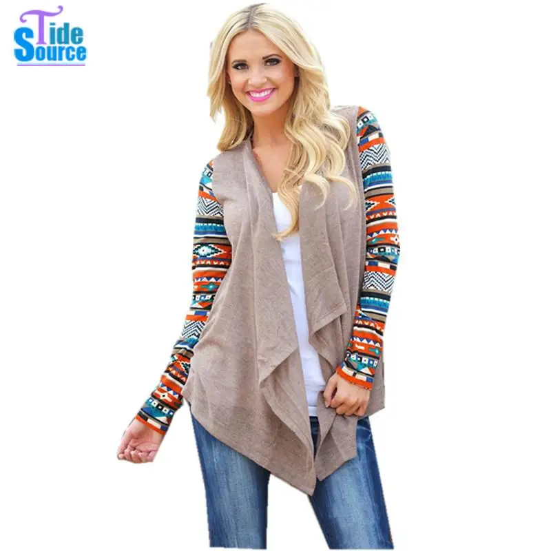 Hot Sale 2017 Western Ethnic Style Geommetric Patchwork Women Sweater Autumn Winter Long Sleeve Knitted Slim Casual Cardigans |