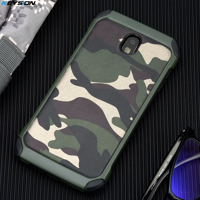 Keysion Case for Samsung Galaxy J7 2017 EU Version Army Camo Camouflage PC+TPU 2 in1 Anti-knock Protective Cover J730FM |