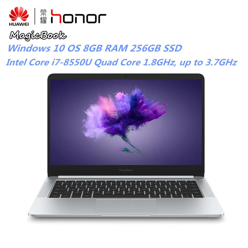 HUAWEI Honor MagicBook ноутбук 14 дюймов Windows 10 OEM Pro Intel Core I7 8550U четырехъядерный 1 8 ГГц ГБ ОЗУ