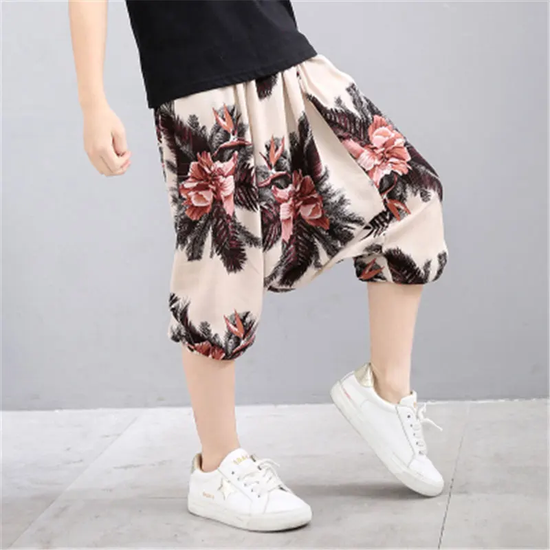 

2018 Toddlers Harem Pants Baby Pattern Trousers Kids 100% Cotton Casual Bottoms Boys Girls Summer Beach Pants D0005