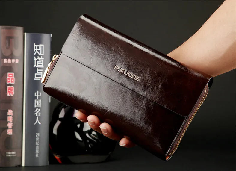 Promotion Luxury Limited Edition Big Capacity Split Leather Men Clutch Wallets Purse Handbags Day Clutches Card