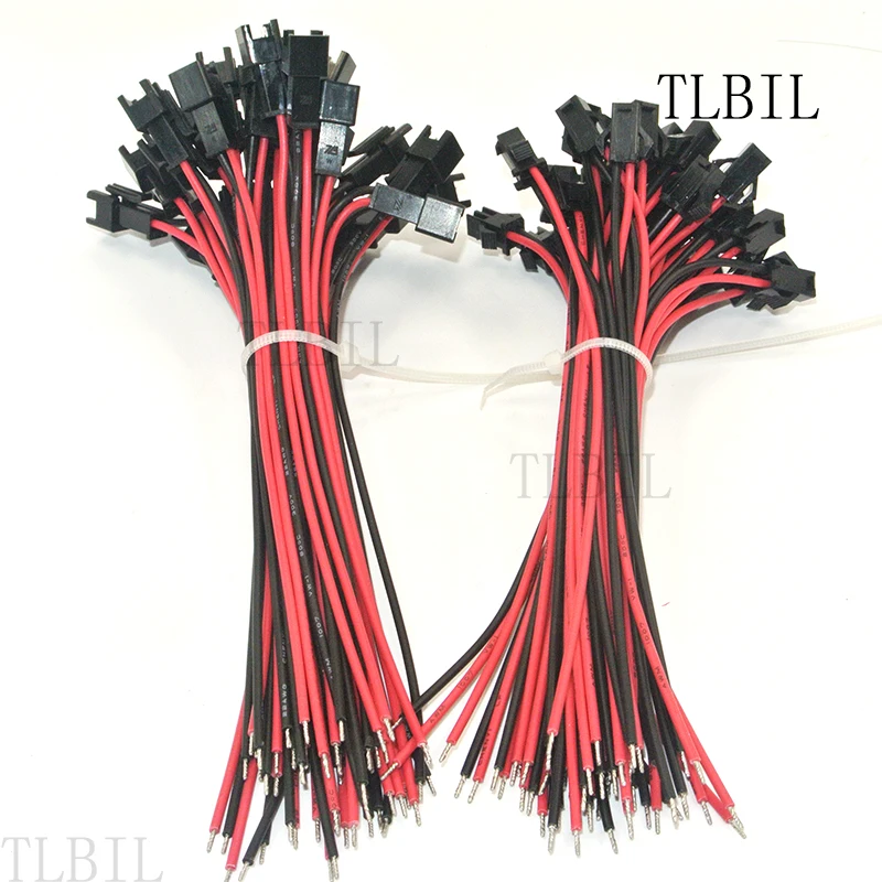 

10Pairs 10cm Long SM 2Pins Plug Male to Female Wire Connector Quick Connector Terminal Block 2 Way Easy Fit for led strip