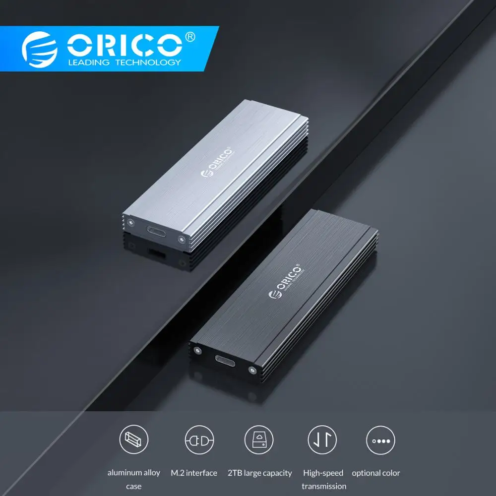Цена ORICO NVME M.2 к Тип c SSD корпус м прозрачный ключ внешний USB3.1 Gen2 10 Гбит с Mini USB C SSD случае Поддержка UASP 2 ТБ JMS578