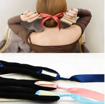 US $145.00 2 Size Bowknot Silk Ribbon Hair Bun Maker Multi Budlike Style Donut Sponge Head Flower Hair Accessories amp Tools HA027