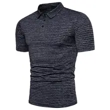 Модная мужская креативная жаккардовая Однотонная рубашка поло, мужская хлопковая Повседневная рубашка с коротким рукавом и стоячим воротником, мужские тонкие футболки, топы