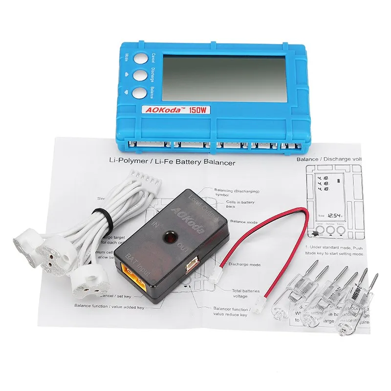 

AOKoda CellMeter 8 150W Discharge Module Set with Lipo Battery Balancer Battery Protection For RC Models Helicopter Spare Parts