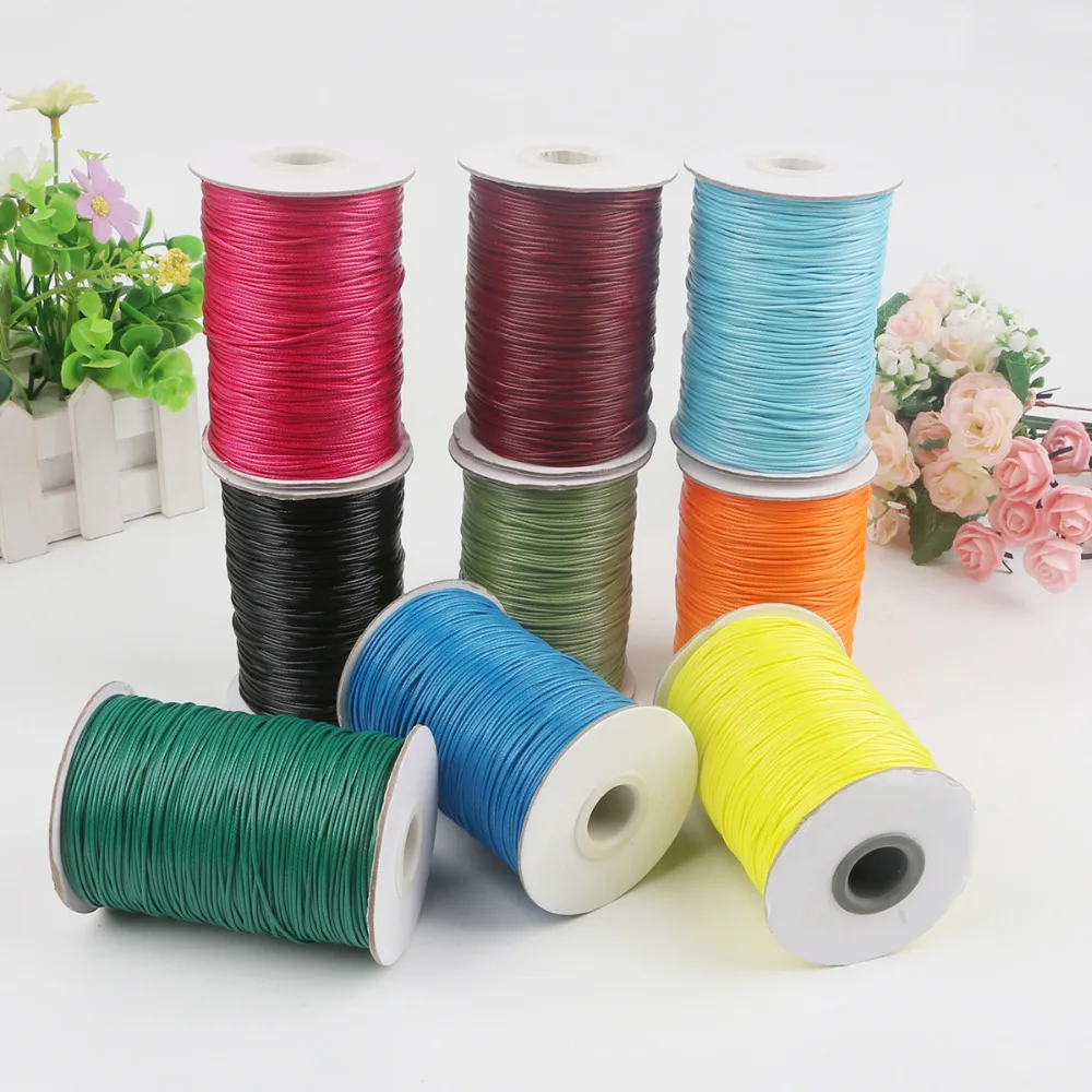 

1mm 1.5mm 2mm Waxed Cotton Cord Waxed Thread Cord String Strap Necklace Rope Bead for Jewelry Making DIY Bracelet Necklace