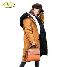 Зимний высококачественный двусторонний женский пуховик модный большой размер удобный женский пуховик с капюшоном LH115