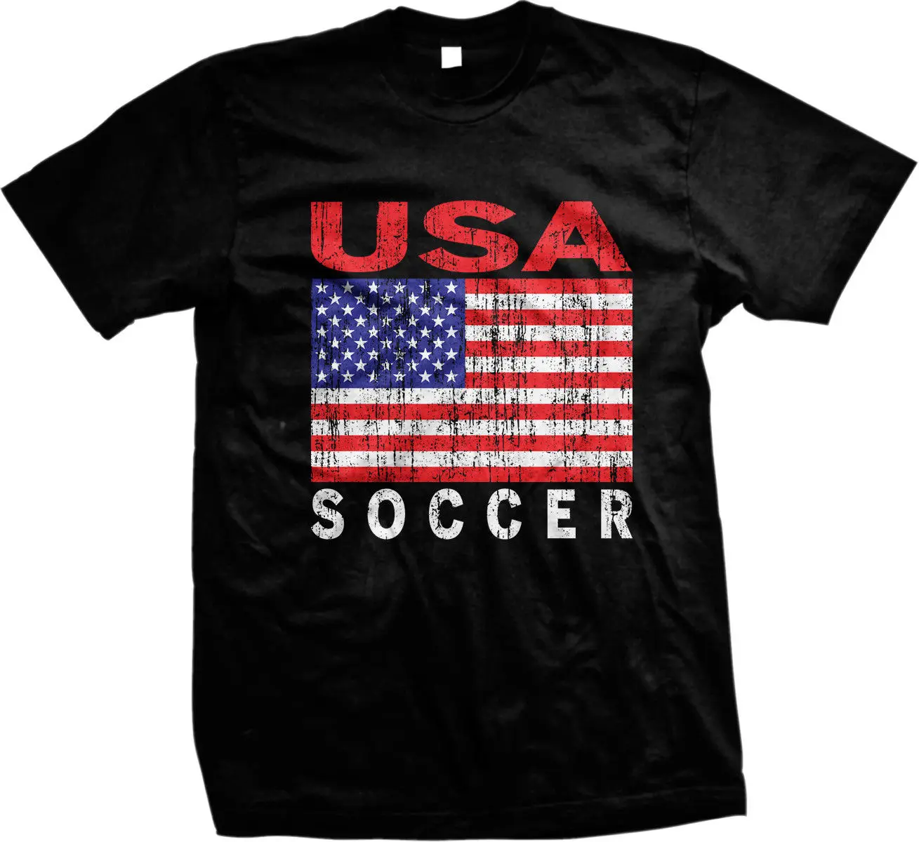 

United States National Team USA Football Soccer Red White Blue Mens T-shirt