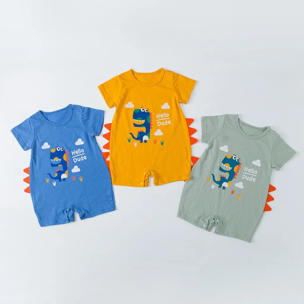 

Newborn Infant Baby Boy Girl Dinosaur Romper Short Sleeve Summer Toddler Jumpsuit Clothes Outfits Sunsuit Clothes 3D