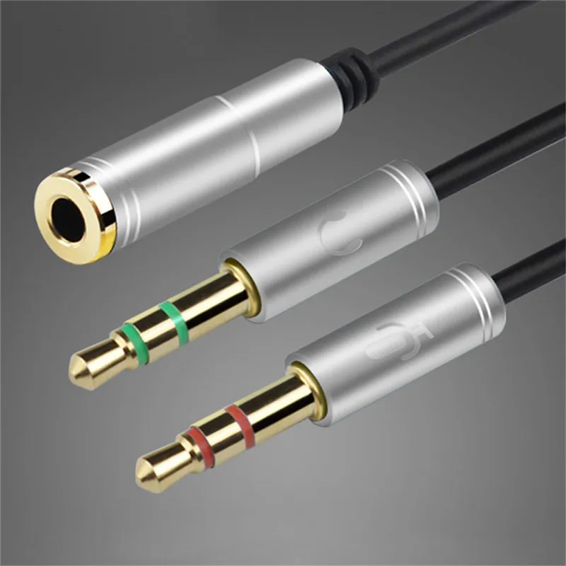 

3.5mm Earphone Adapter Converter Cable Headphone+Mic Audio Splitter Aux Extension Cable Adapter Cord for Computer PC Microphone