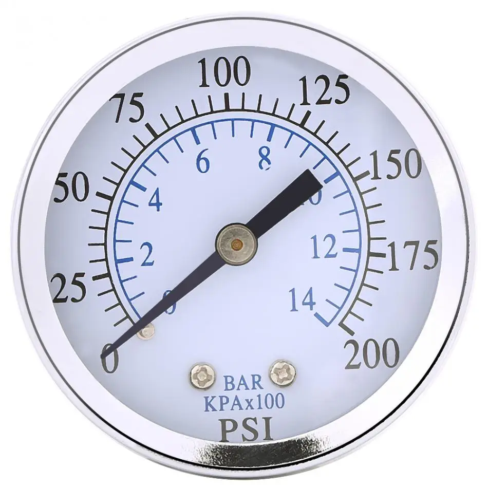

Newstyle 0-200psi/0-14bar NPT Oil Pressure Gauge 1/4" Air Compressor Water Pressure Meter Fuel Manometer Liquid Measure Tools